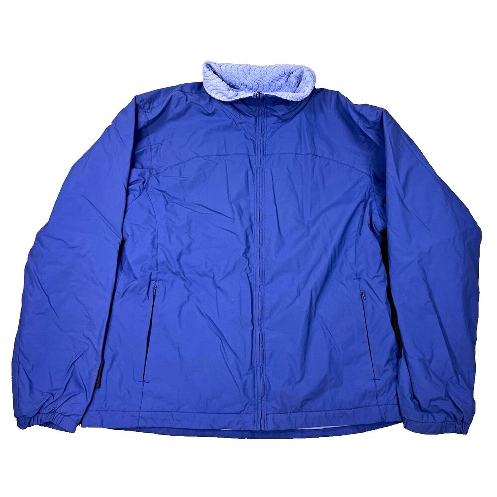 VTG Y2K Columbia Windbreaker Shell Jacket Womens L Blue Purple Interchange Zip